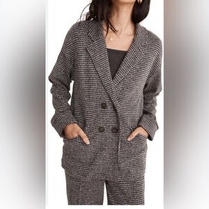 Madewell Brushed Knit Redford Blazer in Houndstooth Check Size Medium